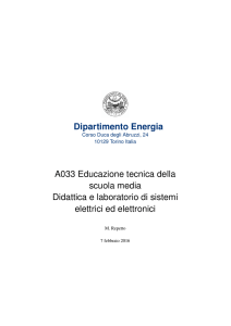 Dipartimento Energia A033 Educazione tecnica della scuola media