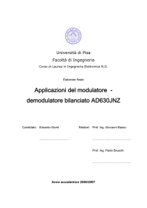 Applicazioni del modulatore - demodulatore bilanciato AD630JNZ