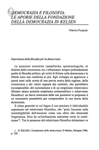 DEMOCRAZIA E FILOSOFIA: LE APORIE DELLA FONDAZIONE