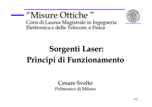 Sorgenti Laser - Principi di Funzionamento