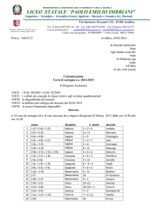 Corsi di sostegno marzo 2015 – circolare e calendario