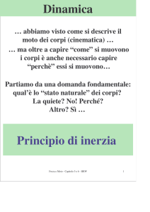 Principio di inerzia Dinamica