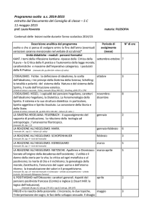 Programma svolto a.s. 2014-2015 estratto dal Documento del