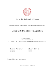 Analisi della diafonia tra circuiti e caratterizzazione di componenti