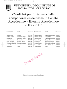 Scheda Fucsia - Università degli Studi di Roma "Tor Vergata"