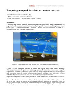 Tempeste geomagnetiche: effetti su condotte interrate