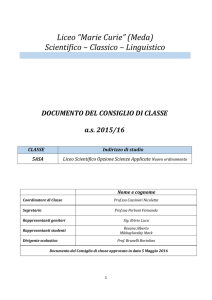 classe 5 ASA Liceo Scientifico