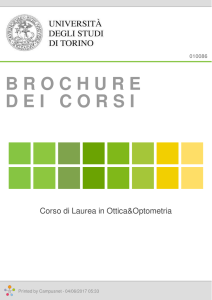 Brochure dei corsi  - Ottica e Optometria