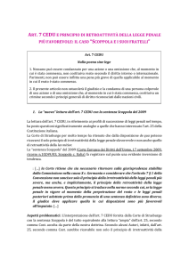 art. 7 cedu e principio di retroattività della legge penale