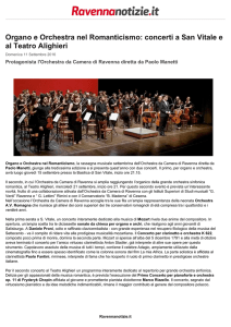 Organo e Orchestra nel Romanticismo: concerti a San Vitale e al