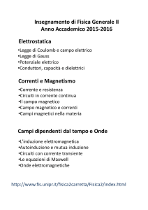 Campo elettrico - Dipartimento di Scienze Matematiche, Fisiche e