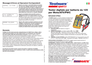 Tester digitale per batterie da 12V per Moto/ATV/PWC