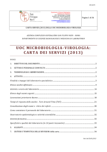 UOC MICROBIOLOGIA-VIROLOGIA: CARTA DEI SERVIZI (2013)