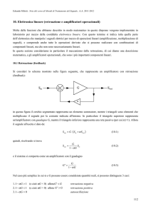 10. Elettronica lineare (retroazione e amplificatori operazionali)