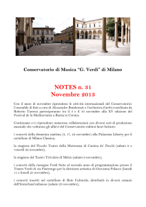 Sabato 9 novembre - Conservatorio di Milano