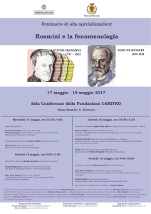 Rosmini e la fenomenologia - Società italiana di Filosofia teoretica