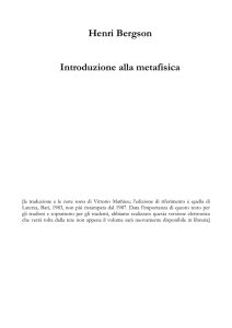 Henri Bergson Introduzione alla metafisica