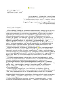 Il soggetto dell`incertezza. Da Cartesio a Freud e ritorno1 Dio non