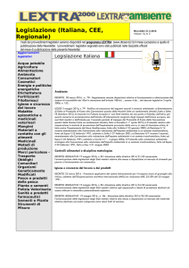 Legislazione (Italiana, CEE, Regionale)