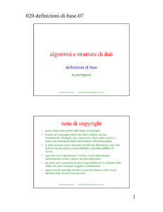 algoritmi e strutture di dati nota di copyright