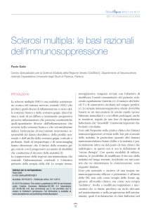 Sclerosi multipla: le basi razionali dell`immunosoppressione