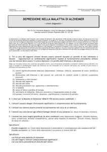 criteri diagnostici per depressione nella malattia di