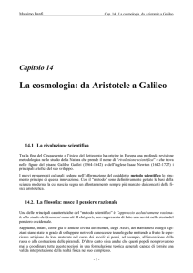 La cosmologia da Aristotele a Galileo