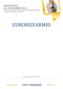 Rendiconto - Eurorisparmio Fondo Pensione