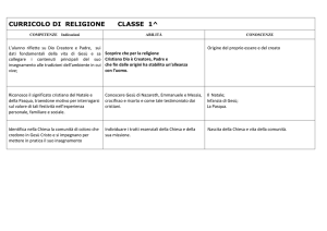 CURRICOLO DI RELIGIONE CLASSE 1^