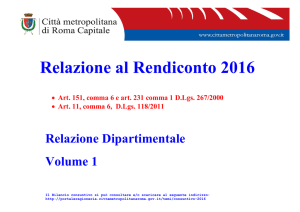 Relazione Dipartimentale - Città metropolitana di Roma Capitale
