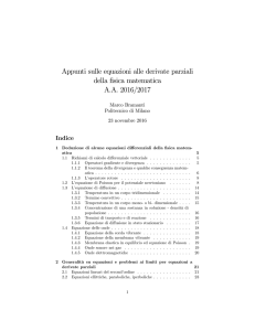 Appunti sulle equazioni alle derivate parziali della fisica matematica