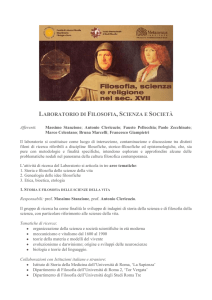 LABORATORIO DI FILOSOFIA, SCIENZA E SOCIETÀ