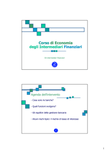 Corso di Economia degli Intermediari Finanziari