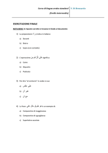 Proposta corso di lingua araba - Lezione