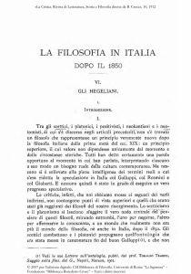 la filosofia in italia - Rivista di studi politici internazionali