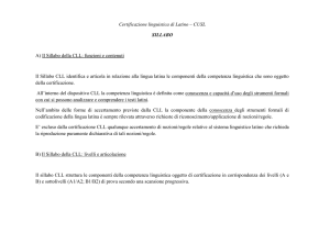 Certificazione linguistica di Latino – CUSL SILLABO A) Il Sillabo