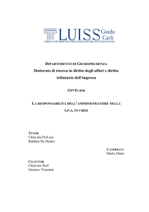 Dottorato di ricerca in diritto degli affari e diritto tributario dell`impresa