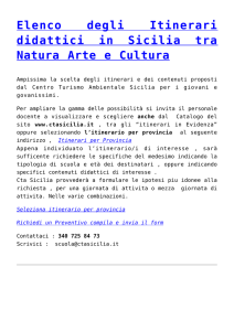 Elenco degli Itinerari didattici in Sicilia tra Natura Arte e Cultura