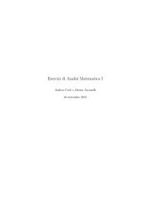 Esercizi di Analisi Matematica I