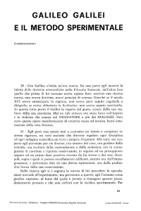 GALILEO GALILEI E IL METODO SPERIMENTALE