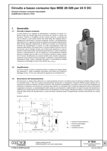 Circuito a basso consumo tipo MSE 28 026 per 24 V DC