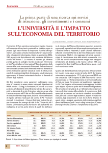 L`UNIVERSITÀ E L`IMPATTO SULL`ECONOMIA DEL TERRITORIO