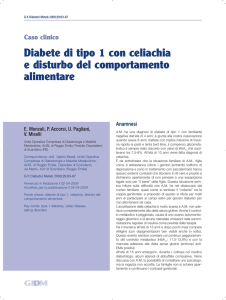 Caso clinico Diabete di tipo 1 con celiachia e disturbo del