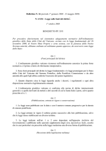 Legge n. LXXI del 1 ottobre de 2008 sulle fonti del diritto