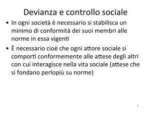 Devianza e controllo sociale