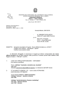 Venezia-Mestre, 29/01/2016 - AI DIRIGENTI SCOLASTICI Istituti di II