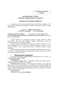 bando BIOLOGO - Azienda Ospedaliera di Padova