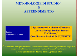 METODOLOGIE DI STUDIO(*) E APPRENDIMENTO