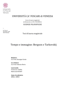 Tempo e immagine: Bergson e Tarkovskij