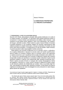 LA DEMOCRAZIA PROPRIETARIA E IL PRINCIPIO DI DIFFERENZA